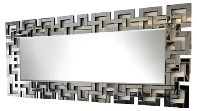 Produktbild von Grauer Spiegel aus Glas modern, eleganter Wandspiegel