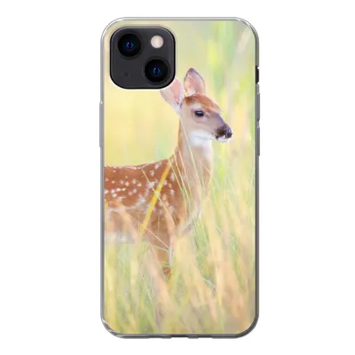 Produktbild von MuchoWow® Handyhülle Schutzhülle Hülle für iPhone 13 mini Hirsche - Gras - Grün Silikon Softcase Handy Hülle - Softcase
