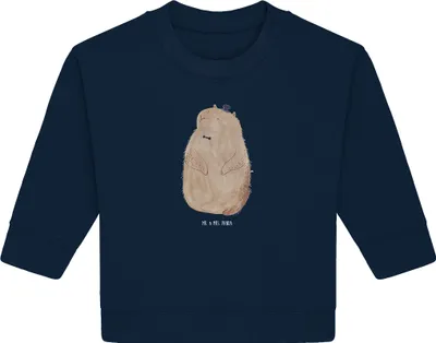 Produktbild von Mr. & Mrs. Panda Organic Baby Pullover Murmeltier 12. - 18. Monat - French Navy - Geschenk, Freundlichkeit, Lustige Sprüche, Respekt, Knigge, Fröhlichkeit, Anstand