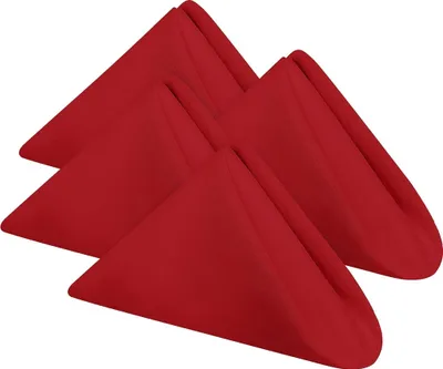 Produktbild von Stoffservietten [24er Pack, Rot] - 43 x 43 cm, 100% Polyester, mit Rand, waschbar, geeignet für Party, Hochzeit, Abendessen