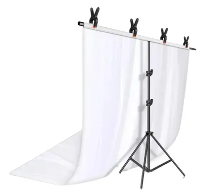 Produktbild von Hintergrundständer, verstellbares Unterstützungssystem, tragbares Design, 2x2M Weiß
