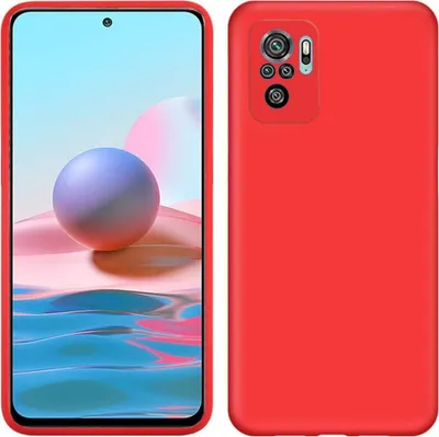 Produktbild von Redmi Note 10 Hülle, Flüssig Silikon Weich Gummi Schutzhülle für Xiaomi Redmi Note 10 / Note 10S Rot
