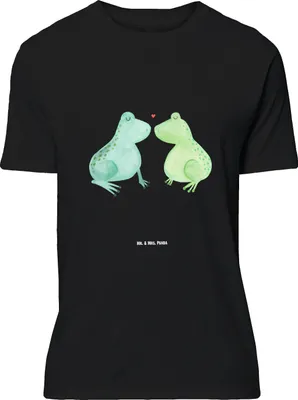 Produktbild von Mr. & Mrs. Panda Größe L T-Shirt Frosch Liebe - Schwarz - Geschenk, Freundin, Tshirt, mit Spruch, Shirt, Freund, Verliebt, Frösche, Verheiratet
