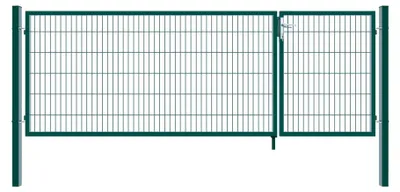 Produktbild von HOME DELUXE - Doppelflügel Gartentor ADITUS - Grün, 80 x 350 cm - inkl. Griff, Schloss, Schlüsseln und Bodenverriegelung I Gartenpforte Einfahrtstor Hoftür
