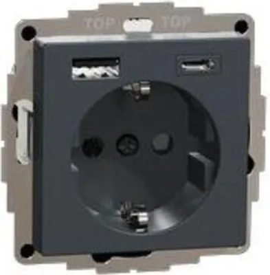 Zdjęcie produktu dla Gniazdo Merten Schuko z ładowarką USB MEG2367-0414 (MEG2367-0414)