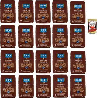 Produktbild von De Cecco Integrale Pasta Mista N° 120, Pasta integrale, Vollkornnudeln, 20x 500g + Italian Gourmet polpa 400g