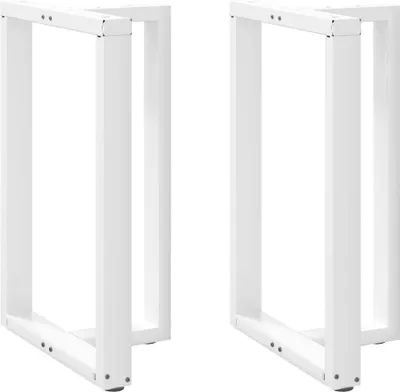 Produktbild von vidaXL Bartischbeine T-Form 2 Stk. Weiß 60x35x(90-91) cm Stahl
