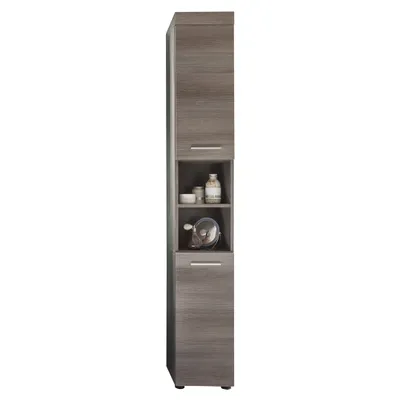 Produktbild von RunnerMoon Bad Hochschrank 2 Türen, 2 offene Fächer rauchsilber.