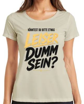 Zdjęcie produktu dla Koszulka damska z napisem: "Proszę, bądź trochę mniej głupia" (sarkastyczne, humorystyczne), kolor: naturalny, rozmiar: 3XL