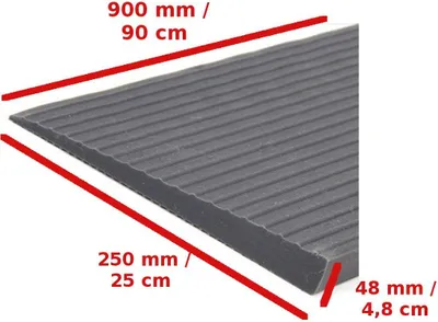 Produktbild von FabaCare Türschwellenrampe Schwellenrampe Rollstuhlrampe Rampe Gummirampe 48 mm x 250 mm x 900 mm
