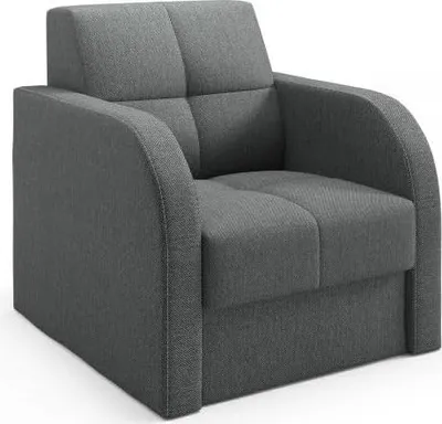 Zdjęcie produktu dla LIKMA Ciemnoszary Fotel Togo do Salonu z Podłokietnikami 78×85×85 cm Nowoczesny Fotel Wypoczynkowy do Salonu Sypialni Hotelu Tkanina: Inari 96