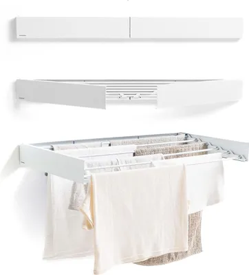 Immagine prodotto di Stendibiancheria pieghevole, estensibile e retrattile Dryva 100 InnovaGoods a parete