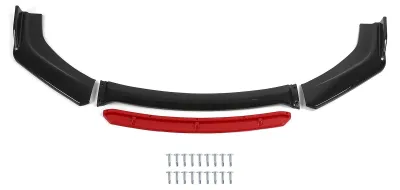 Productafbeelding van Universele Frontlip - Auto Bumperlip Spoiler - Aerodynamisch Accessoire - Zwart/Rood