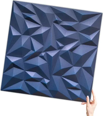 Produktbild von 3D Wandpaneele Granatblau 1 Stück / 0,25 m² | Deckenpaneele aus Polystyrol | 50 × 50 cm | Geometrische Dekorplatten | Verdico