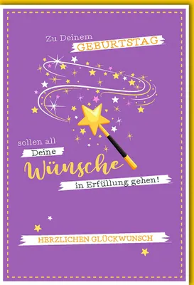 Produktbild von Geburtstag - Glückwunschkarte im Format 11,5 x 17 cm mit Umschlag