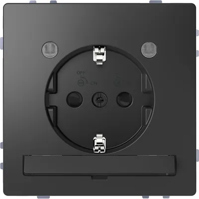 Image de Merten MEG2304-6034 Prise avec module d'éclairage LED + protection renforcée contre les contacts accidentels D-Life anthracite