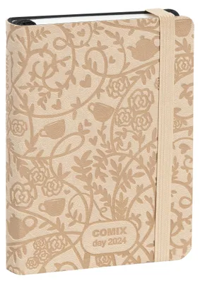 Tageskalender 2024, 384 Seiten, 9 x 12,5 cm, rosa, mit Gummiband