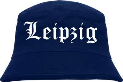Produktbild von Leipzig Fischerhut - Dunkelblau - Altdeutsch - bedruckt - Bucket Hat Anglerhut Hut S/M Dunkelblau