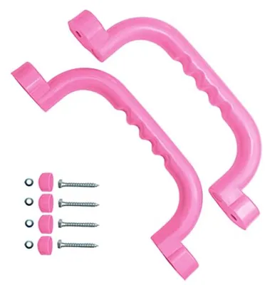 Productafbeelding van Speeltoestel Handgrepen - Klimgrepen Set - Veilig Klimmen - Ergonomisch Ontwerp - 2 Stuks 240mm - Roze