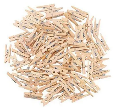 Produktbild von 100 Stück Natur Kleine Holzklammern, Deko Wäscheklammern Mini, Natürliche Zierklammern für DIY, Holzklammern Klein für Fotos, Fotowand, Postkarten, Briefen