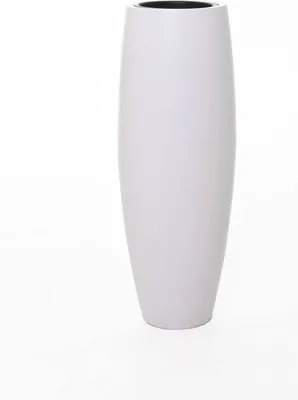 Image de VIVANNO Vase de sol en fibre de verre MAGNUM Rond, blanc mat - 30x80 cm