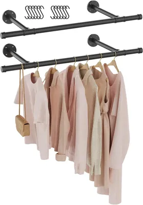 Productafbeelding van Wandgarderobe 77 cm, set van 2, zwart, voor hal