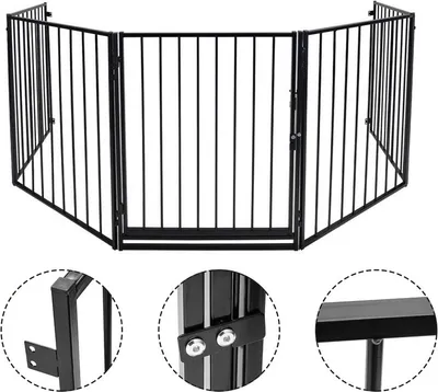 Immagine prodotto di TolleTour Griglia di sicurezza per caminetto Griglia barriera pieghevole 5 pezzi Griglia di sicurezza per porta Griglia per bambini