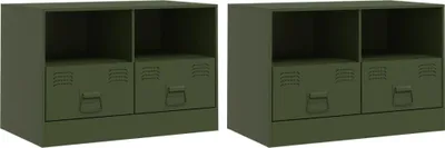 Obrázek produktu pro TV skříňky 2 ks olivově zelené 67 x 39 x 44 cm ocel