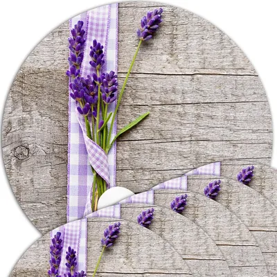 Produktbild von Abwaschbare Tischsets 6er Set Lavendel Holz-Optik rund