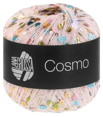 Produktbild von Lana Grossa COSMO 100 g Beilaufgarn aus Baumwolle mit Pailletten 260 m Farbe 012 - Blassrosa