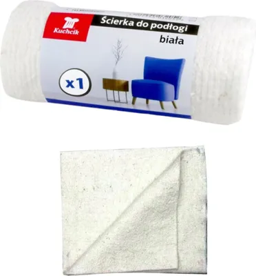 Zdjęcie produktu dla Ścierka do podłogi biała 60x80 cm Kuchcik szmatka podłogowa 1 szt bawełna