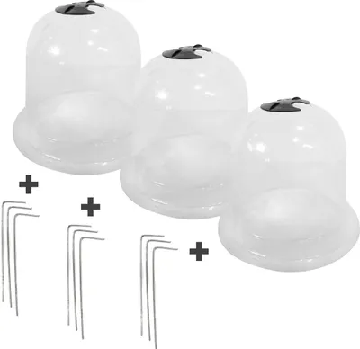 Produktbild von YERD 3er Set Pflanzglocke Anzuchtglocke Minigewächshaus Pflanzenschutzhaube 20cm