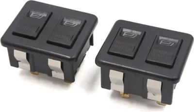 Produktbild von 2 Stücke Fensterheber Schaltelement Universal Schwarz 10 Terminals Lkw Doppel Reihen DPST Fensterheber Schalter