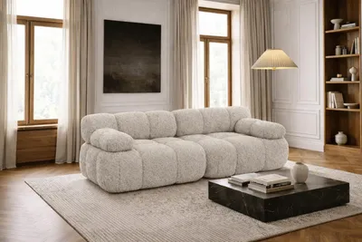 Produktbild von Kaiser Möbel Couch, 2-Sitzer Sofa modular, Bouclé-Stoff Abriamo, Beige, Selia
