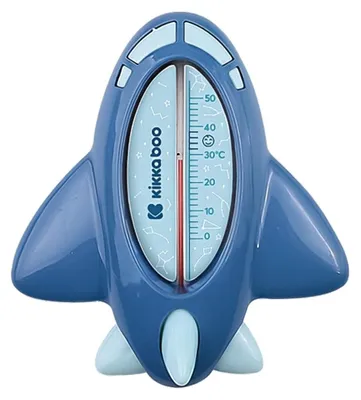 Produktbild von Kikkaboo Wasserthermometer Flugzeug, Badethermometer für ein sicheres Baden dunkelblau
