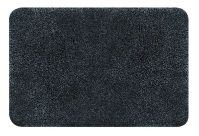 Produktbild von Spirella Badteppich Badvorleger Duschvorleger "Brizzolo Supersoft" Hochflor waschbar, rutschfest Badematte 55x65 cm – Schwarz