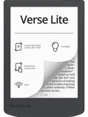 Immagine prodotto di Pocketbook Verse Lite, 15,2 cm (6"), E Ink Carta, 758 x 1024 pixel, ACSM, AZW, AZW3, CBR, CBZ, CHM, DOC, DOCX, DjVu, EPUB, FB2, FB2.ZIP, HTM, HTML, MOBI, PDF, PRC,..., BMP, JPEG, PNG, TIFF, 8 GB