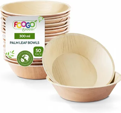 Obrázok produktu pre Palmové misky 15 cm, 50 ks, 300 ml, okrúhle, pre párty