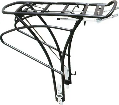 Image de Porte-bagages H.R. 24"-28" réglable, alu, entretoise en V, avec matériel de fixation pour oeillets et entretoise tubulaire , avec clapet à ressort,