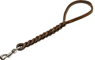 Zdjęcie produktu dla Brązowa pleciona smycz skórzana 90 cm, pleciony skórzany uchwyt, 90x5x3