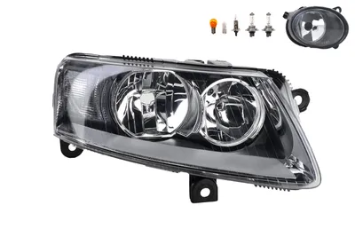 Obrázok produktu pre Predné svetlomety vhodné pre Audi A6 4F, modelový rok 05/04 - 09/08, s žiarovkami H7, H1, s funkciou diaľkových svetiel a hmloviek. Katalógové čísla: 4F0941004DL, 4F0941004A, 4F0941700. Výrobca: Johns