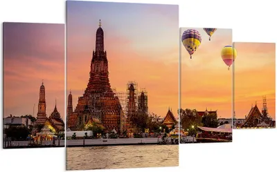 Produktbild von Bild auf Leinwand - Leinwandbild - Tempel Asien - 160x90cm - Wand Bild - Wanddeko - Wandbilder - Leinwanddruck - Bilder - Kunstdruck - Wanddekoration - Leinwand bilder - Wandkunst - DL160x90-3437