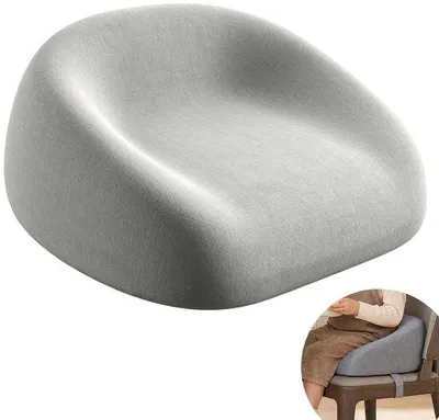 Produktbild von Kindersitzverlängerung, 6 cm hoch – Hochstuhlverlängerung für Kleinkinder mit Sicherheitsgurten – Waschbar und rutschfest, grau – Ideal für