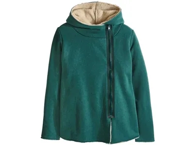Produktbild von esmara® Damen Teddy Fleece Pullover Fleecejacke mit kuschelweichem Teddyfutter Grün Gr. S 36/ 38 NEU