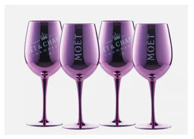 Zdjęcie produktu dla Kieliszki do szampana wina MOET CHANDON 4 szt zestaw różowo fioletowe