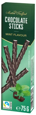 Produktbild von Zartbitterschokoladesticks Minze 75g