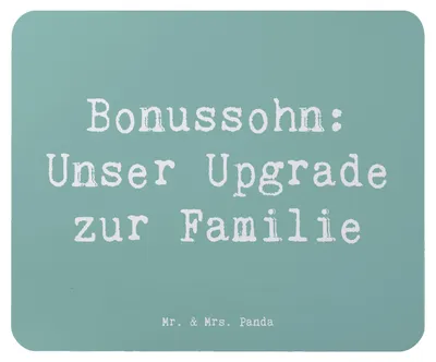 Produktbild von Mr. & Mrs. Panda Mouse Pad Spruch Bonussohn Wertschätzung - Meeresbrise - Geschenk, Stiefsohn, Familienbindung, computer mauspad, Familienmitglied, Familienmitglieder