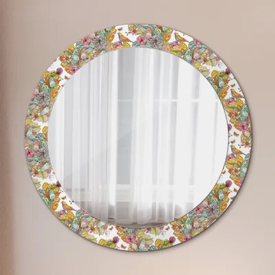 Produktbild von Wohnzimmer Spiegel - Mirror zum Wandspiegel Schlafzimmer – Schminkspiegel - Traum Von Märchenland - Rund: Ø70cm