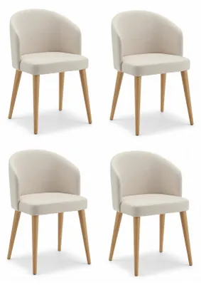 Image de Ensemble de chaises blanches élégantes. Chaises de salle à manger et de cuisine. Chaises rembourrées