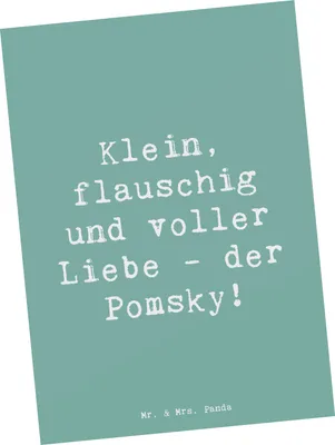 Produktbild von Mr. & Mrs. Panda Postkarte Spruch Flauschiger Pomsky - Meeresbrise - Geschenk, Kuscheln, intelligenter Hund, Hunderasse, Postkarten, loyal, Hunderassen Pflege, Hunde